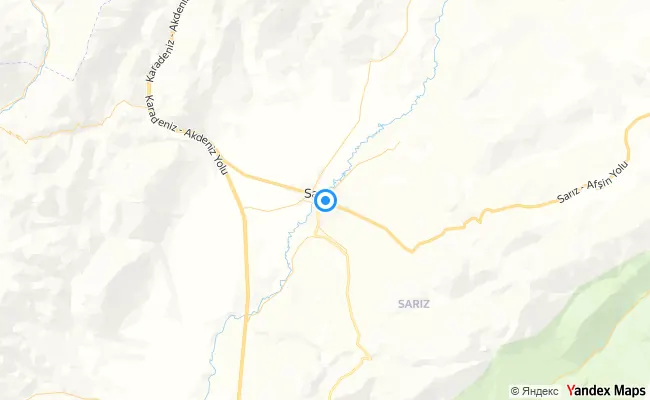 Sarız Kayseri konum haritası