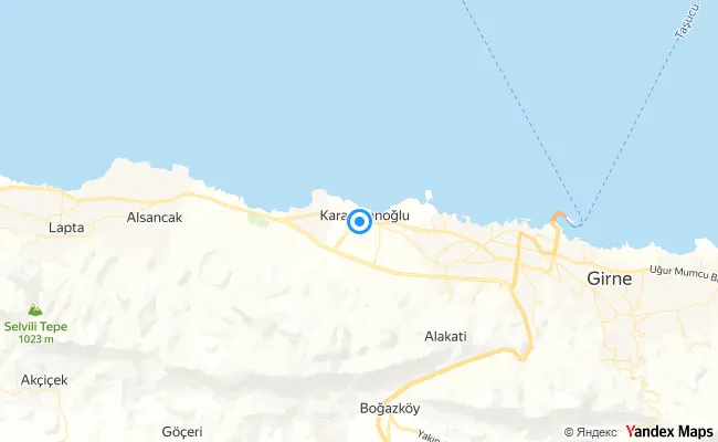 Karaoğlanoğlu Kibris konum haritası