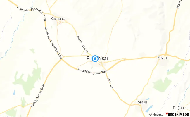 Pınarhisar Kırklareli konum haritası