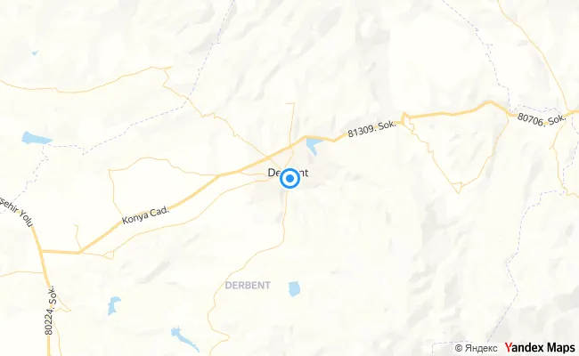 Derbent Konya konum haritası