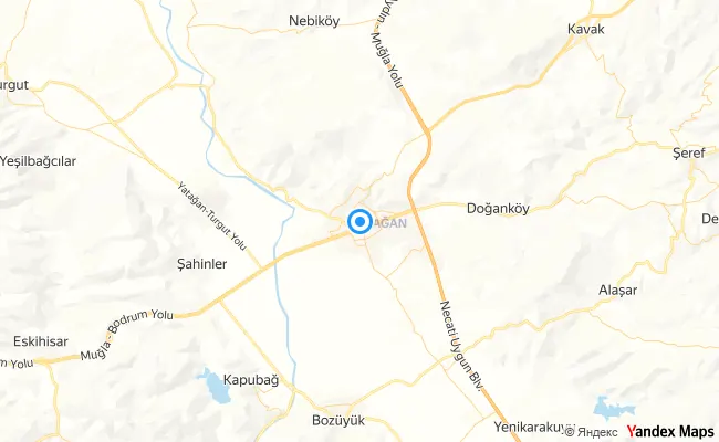 Yatağan Muğla konum haritası