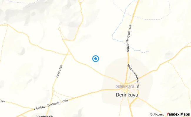 Derinkuyu Nevşehir konum haritası