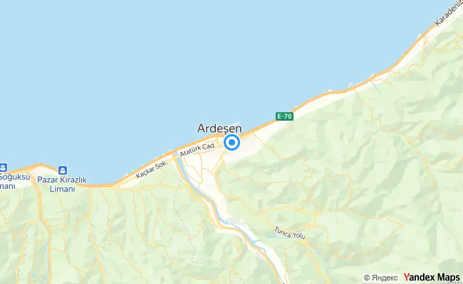 Ardeşen Rize konum haritası
