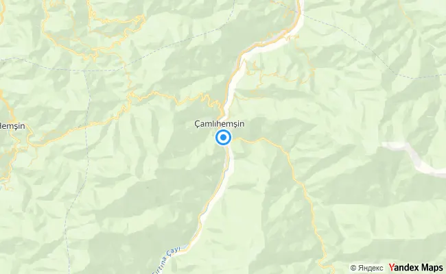 Çamlıhemşin Rize konum haritası