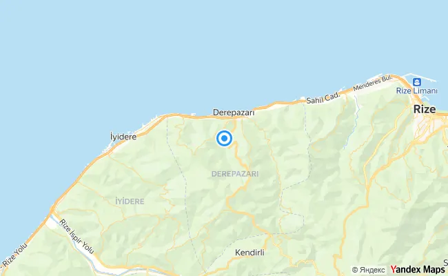 Derepazarı Rize konum haritası