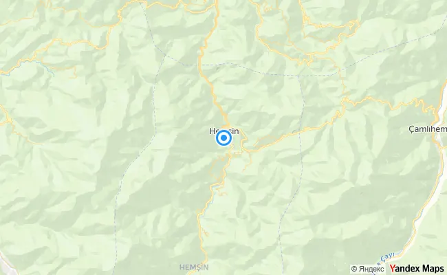 Hemşin Rize konum haritası