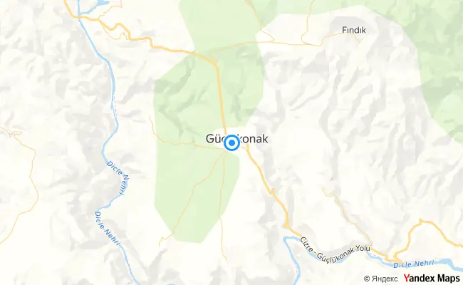 Güçlükonak Şırnak konum haritası
