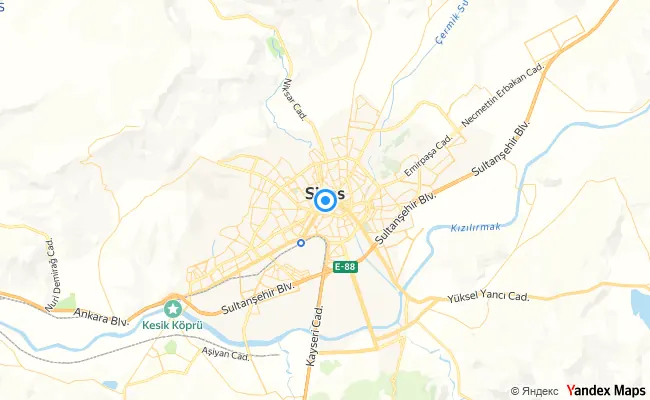Merkez Sivas konum haritası