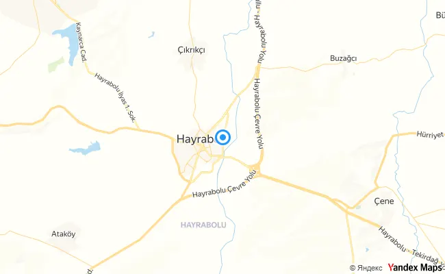 Hayrabolu Tekirdağ konum haritası