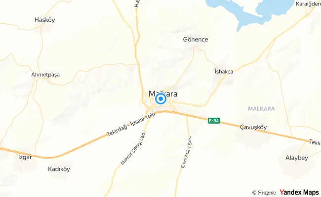 Malkara Tekirdağ konum haritası
