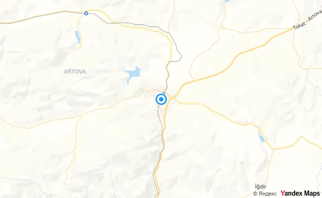 Artova Tokat konum haritası