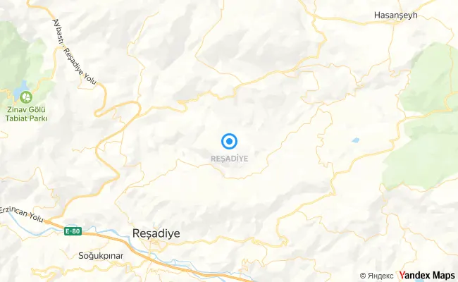 Reşadiye Tokat konum haritası