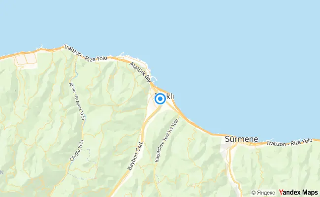 Araklı Trabzon konum haritası