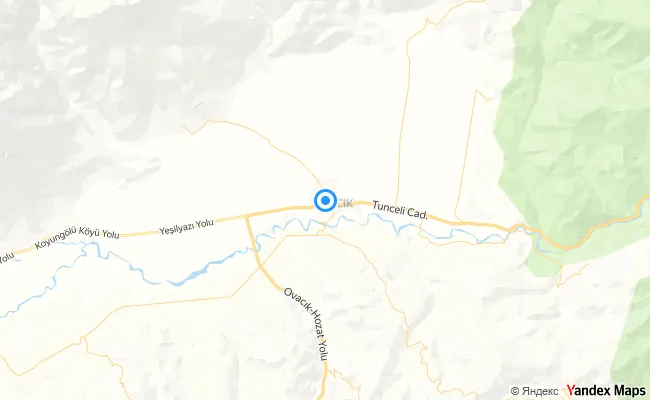 Ovacık Tunceli konum haritası