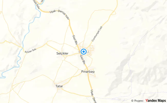 Sivaslı Uşak konum haritası