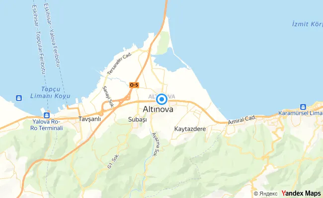 Altınova Yalova konum haritası